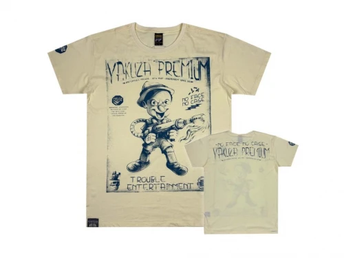Yakuza Premium Pánské tričko YPS 4003 – Trouble Entertainment, Burattino - světle žluté