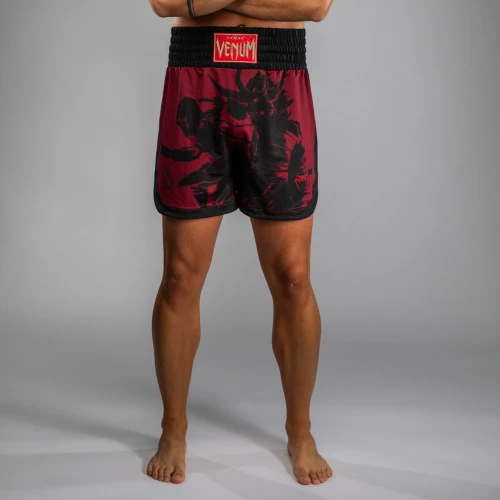 Pánské Boxerské šortky Venum x Assassin’s Creed Shadows - burgury/černé