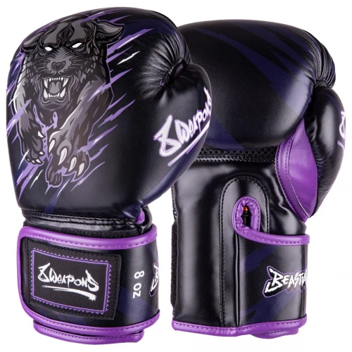 8 WEAPONS Dětské Boxerské rukavice Beastial Wolf - černo/fialové