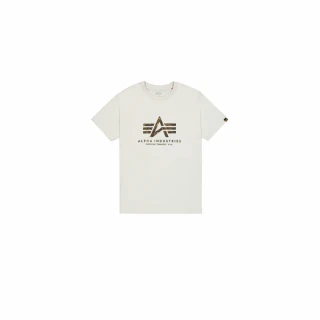 Alpha Industries Pánské tričko Basic Big Logo Effect Print - světle béžové