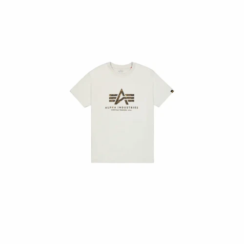 Alpha Industries Pánské tričko Basic Big Logo Effect Print - světle béžové