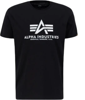 Alpha Industries Pánské tričko Basic Big Logo Carbon T - černo/stříbrné