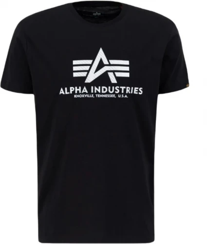 Alpha Industries Pánské tričko Basic Big Logo Carbon T - černo/stříbrné