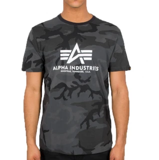 Alpha Industries Pánské tričko Basic Big Logo Camo T - černo maskáčové