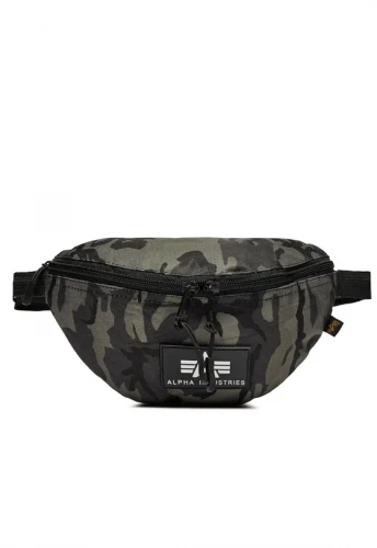 Alpha Industries Ledvinka Rubber Print Waistbag - černo maskáčová