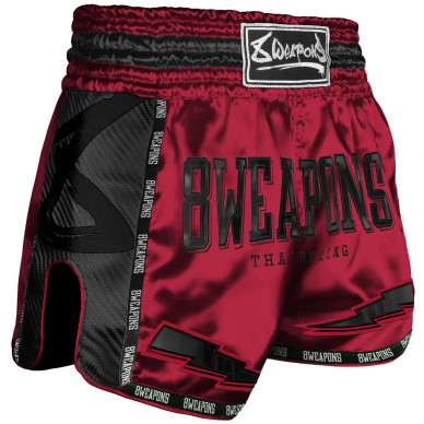 8 WEAPONS Muay Thai trenky Carbon - Red Down - červená