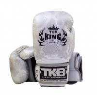 Top King Boxing Top King kožené boxerské rukavice Supersnake - bílá/stříbrná