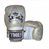 Top King Boxing Top King kožené boxerské rukavice Super Snake - bílá/zlatá