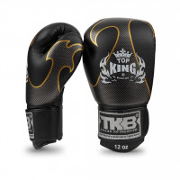Top King Boxing kožené boxerské rukavice Empower  - černá/stříbrná
