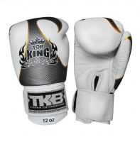 Top King Boxing kožené boxerské rukavice Empower  - bílá/stříbrná
