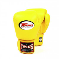 Boxerské rukavice TWINS kožené - žlutá