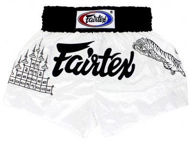 Fairtex Trenky na Thajský box - bílá/černá