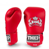 Top King Boxing kožené boxerské rukavice Ultimate - červená
