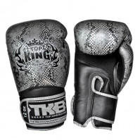 Top King Boxing Top King kožené boxerské rukavice Air Super Snake - černá/stříbrná