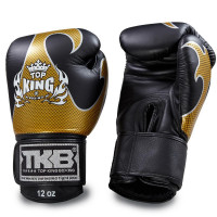 Top King Boxing kožené boxerské rukavice Empower  - černá/zlatá