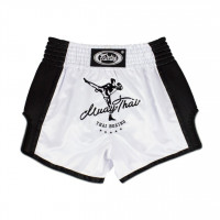 Fairtex trenky na Thajský box - Muay Thai motiv - bílé