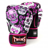 Boxerské rukavice TWINS SKULL - černá/fialová