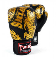 Boxerské rukavice TWINS - DRAGON - černá/zlatá