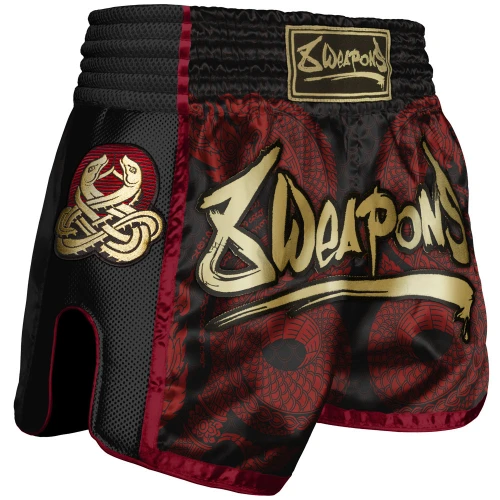 8 WEAPONS Muay Thai trenky Super Mesh Naga - černá/červená