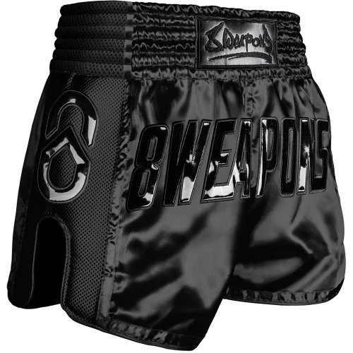 8 WEAPONS Muay Thai trenky Super Mesh Noir - černá
