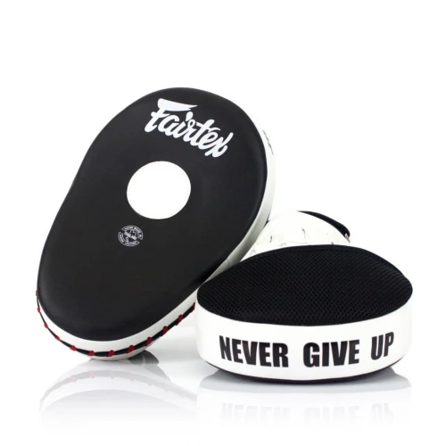 Fairtex velké boxerské lapy - syntetická kůže - černá/bílá