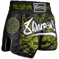 8 WEAPONS Muay Thai trenky Carbon - SAK YANT TIGERS - černá/neon