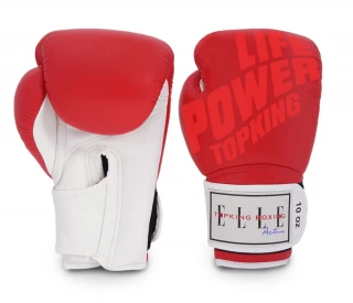 Top King Boxing Top King a Elle Active boxerské rukavice Life Power - červená/bílá