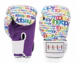 Top King Boxing Top King a Elle Active boxerské rukavice Color Therapy - bílá/fialová