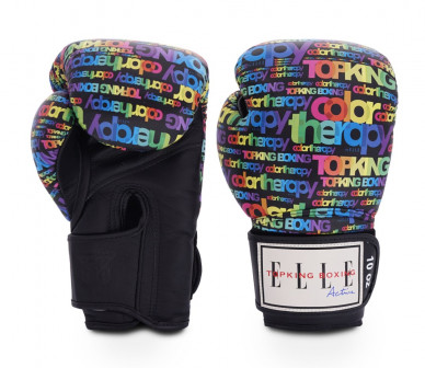 Top King Boxing Top King a Elle Active boxerské rukavice Color Therapy - modrá/černá