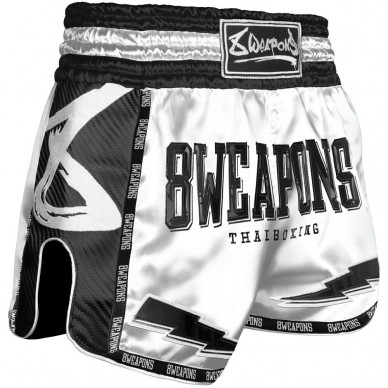 8 WEAPONS Muay Thai trenky Carbon - Snow Night - bílá