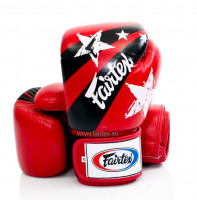 Boxerské rukavice Fairtex BGV1 - (červená/černá) "Nation Print"