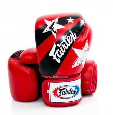 Boxerské rukavice Fairtex - Nation Print červená