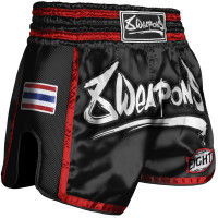 8 WEAPONS Muay Thai trenky Super Mesh  - černá/červená