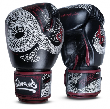 Boxerské rukavice 8 WEAPONS, Sak Yant Naga, černé