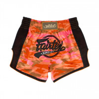 Fairtex trenky na thajský box Camo - oranžové