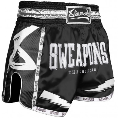 8 WEAPONS Muay Thai trenky Carbon - Black Night - černá