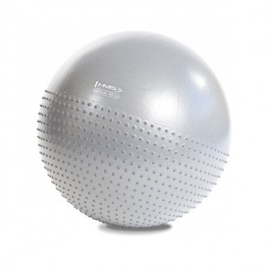Masážní gymnastický míč HMS YB03 65 cm světle šedý