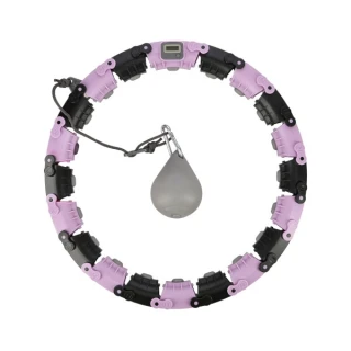 Masážní hula hoop FH04 se závažím a počítadlem fialovo-černá