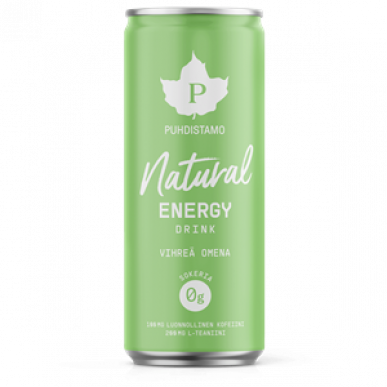 Natural Energy Drink 330ml green apple (Energetický nápoj - zelené jablko)