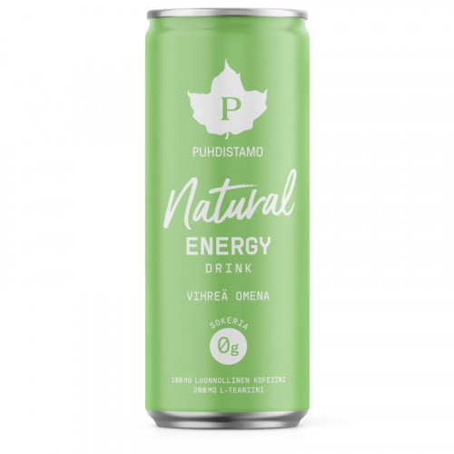Natural Energy Drink 330ml green apple (Energetický nápoj - zelené jablko)