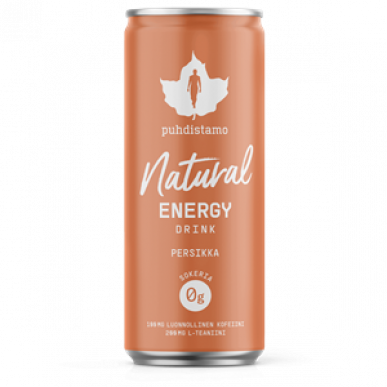 Natural Energy Drink 330ml peach (Energetický nápoj -  broskev)