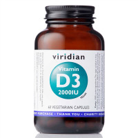Viridian Vitamin D3 2000IU  60 cps