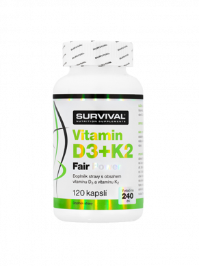 Survival Vitamín D3+K2 Fair power 120 kapslí