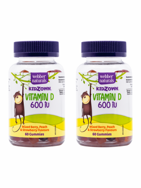 AKCE 1+1 Webber Naturals Kidzown Vitamin D 600 IU 60 gummies